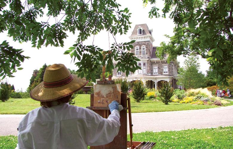 Stroll along a nature trail amid beautiful traditional and themed gardens that ornament the grounds at Cylburn Arboretum in Baltimore.