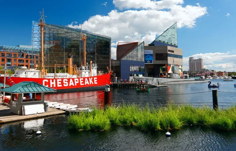 Baltimore's Inner Harbor is a hub of activity and attractions, with dining, water taxis, museums and the National Aquarium all within walking distance.