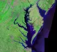Aerial Satellite View of  the Chesapeake Bay Photo