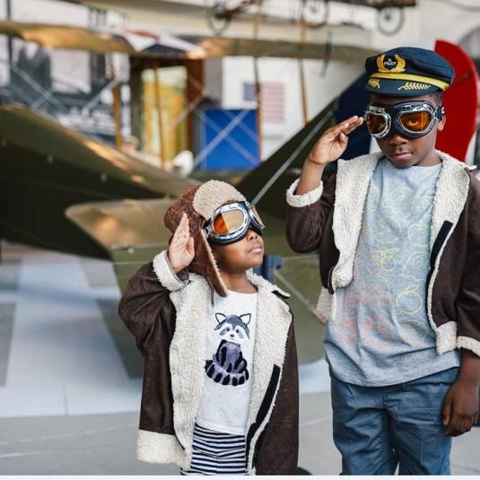boys at aviation museum
