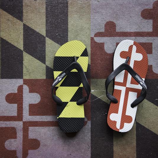 Maryland flag flip flops
