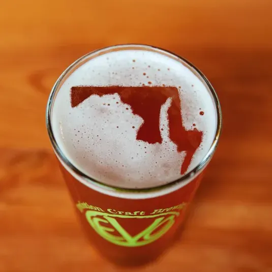 Beer Pour Topped with Maryland Map