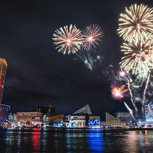 Fireworks in the Baltmore Inner Harbor