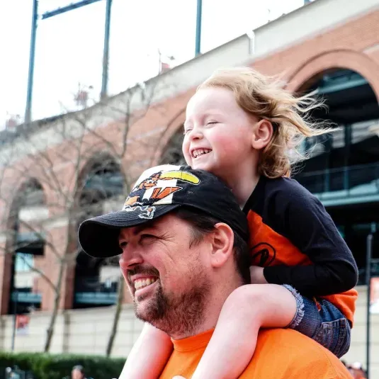 Father and Child at an O's Game