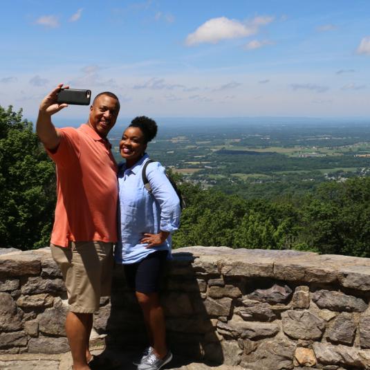 Couple taking a selfie while visiting Western Maryland