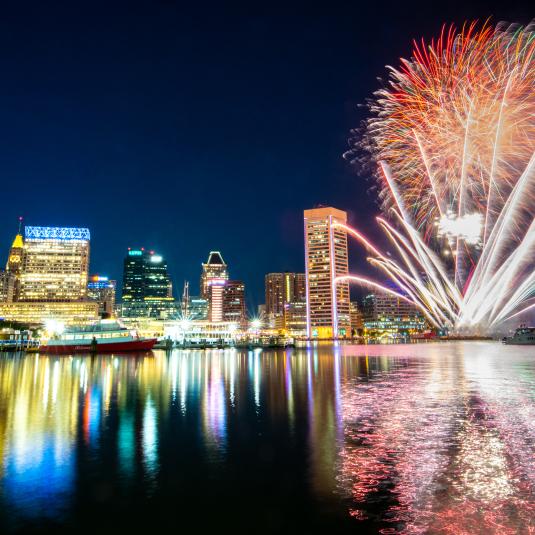 Fireworks in Baltimore's Harbor