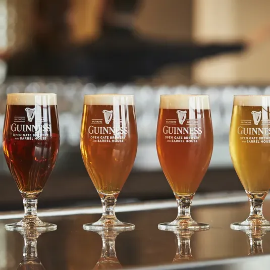 Flight of Guinness beers