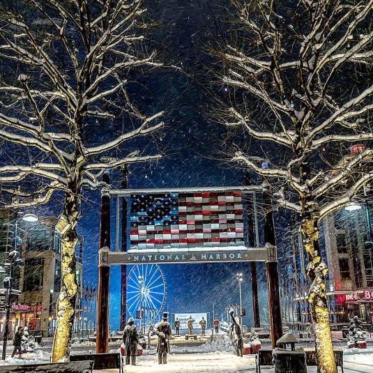 National Harbor snow