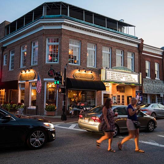 Downtown Easton with Avalon Theatre and Banning’s Tavern