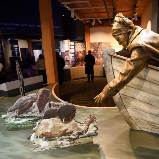 Harriet Tubman Boat sculpture at The Harriet Tubman Underground Railroad Visitors Center