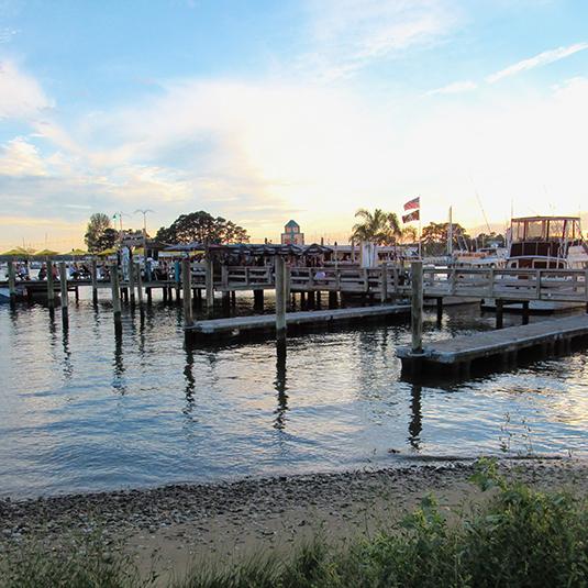 Sunset at Big Owls Tiki Bar in Kent Narrows