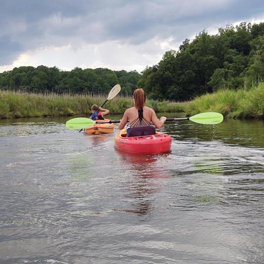Kayak trip on Parker’s Creek Watershed with Megalodon Adventure Charters.