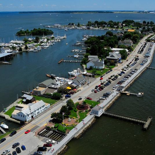 Solomon’s Island Aerial with Bunky’s Charters