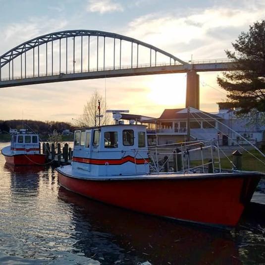 Sunset on the C &amp; D Canal in Chesapeake City