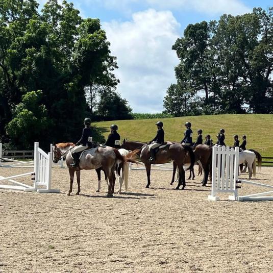 Riders taking a class with the Lehigh Riding Club