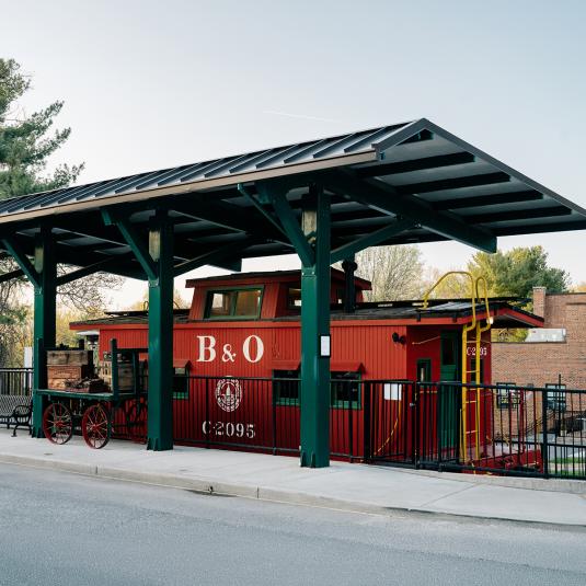 B&amp;O Caboose at the Train Depot serves as the Mt. Airy Visitor Center