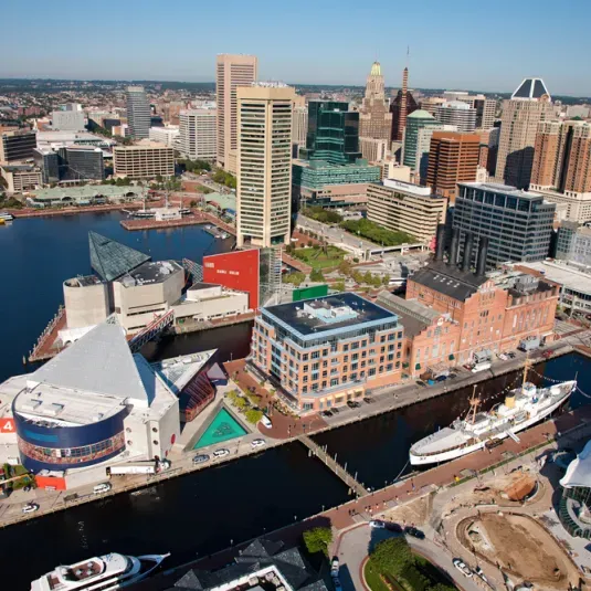 Aerial view of Baltimore