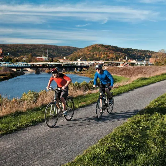 The C&amp;O Canal Towpath follows the route of the canal from Cumberland to Washington D.C.