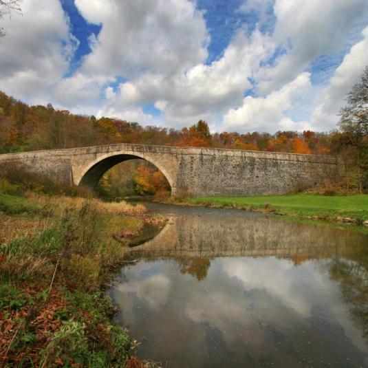 Stroll over the bridge in this State Park, then head to the Casselman Inn for lunch. Photo by Kevin Moore