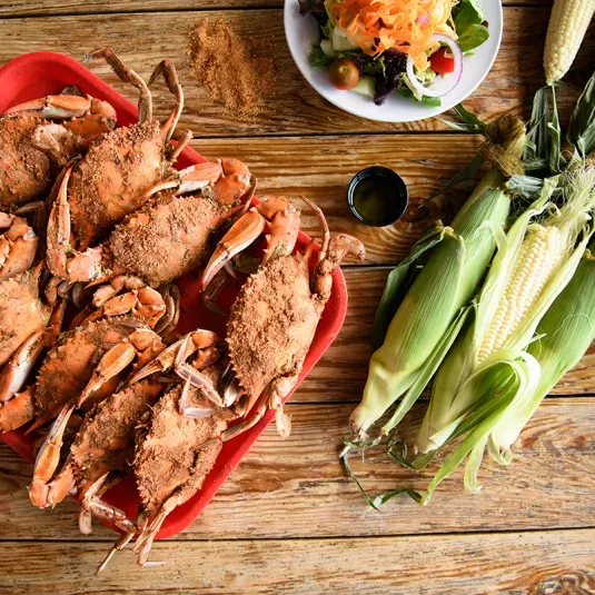 Maryland crabs and corn