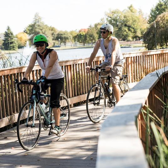 People Biking in Downtown  Frederick