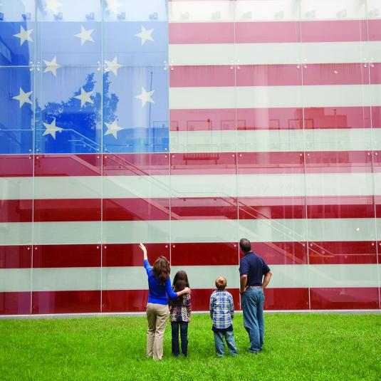 Learn about the War of 1812 here where the flag that inspired the National Anthem was sewn.