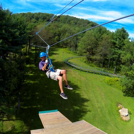 The Wisp Resort Mountain Park at Deep Creek Lake offers 3 canopy tour challenge adventures, the mountain coaster, geocaching, disc golf and more.