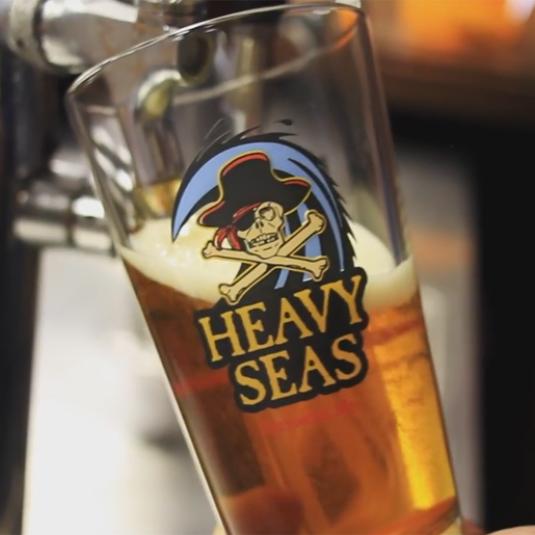 A cold glass of Heavy Seas craft beer from the tap