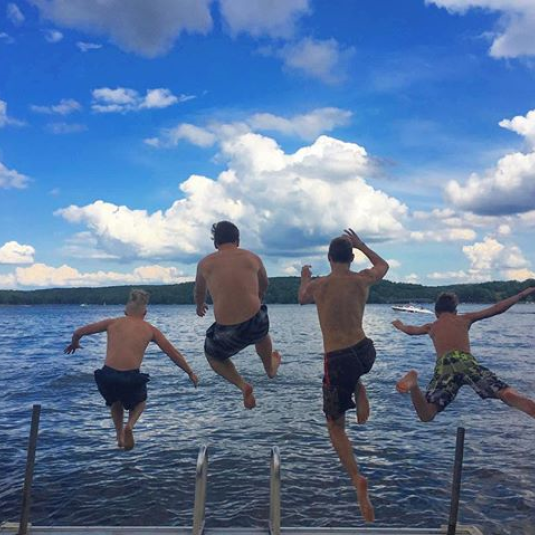 People Jumping in to Deep Creek Lake