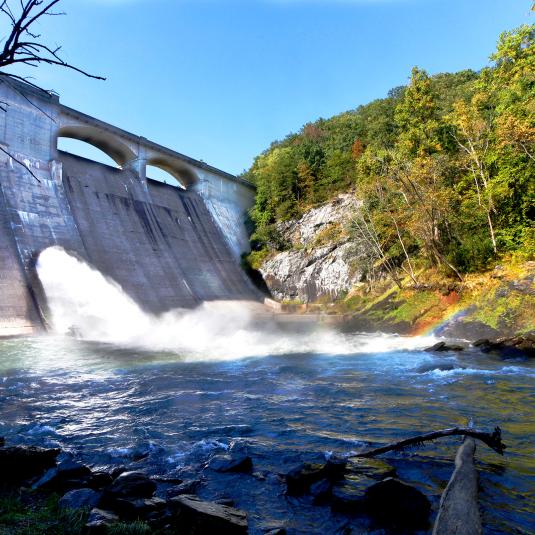 The ravine below the Prettyboy Reservoir Dam in Alesia offers rugged, secluded trails and a trout fly-fishing paradise.