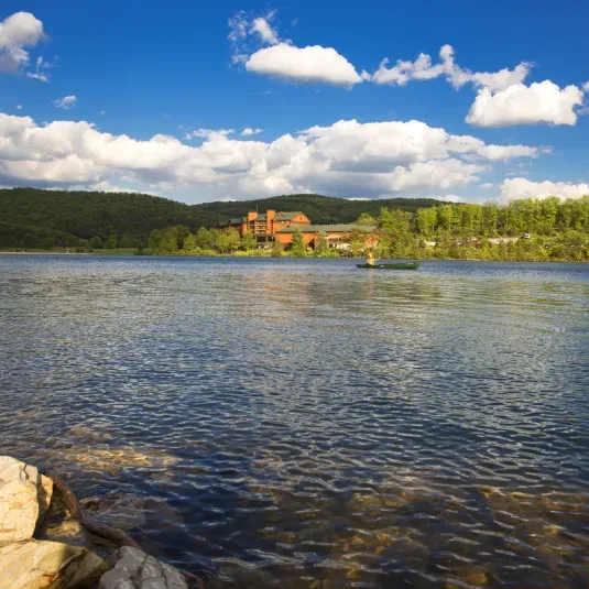 Stay amid the mountains with a lakefront view at Rocky Gap Casino Resort near Cumberland and play at the casino and Jack Nicklaus Signature Golf Course. Relax in the spa after a day on the state park trails.
