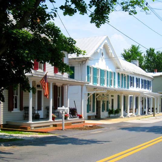 Uniontown's tree-lined streets and historic buildings exhibit a diversity of eighteenth, nineteenth and twentieth century architecture typical of rural towns at the turn of the century.