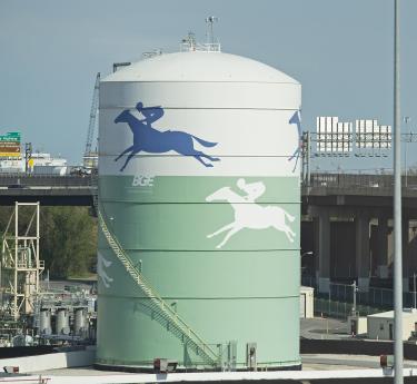 Horse Painting on the BGE Water Tower in Baltimore City