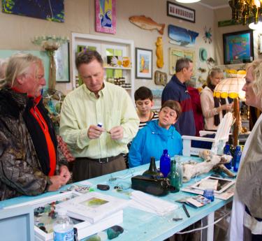 Shopping at an art festival in St. Michaels