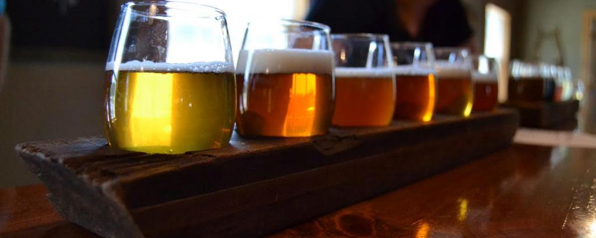 Flight of beer at Red Shedman Farm Brewery