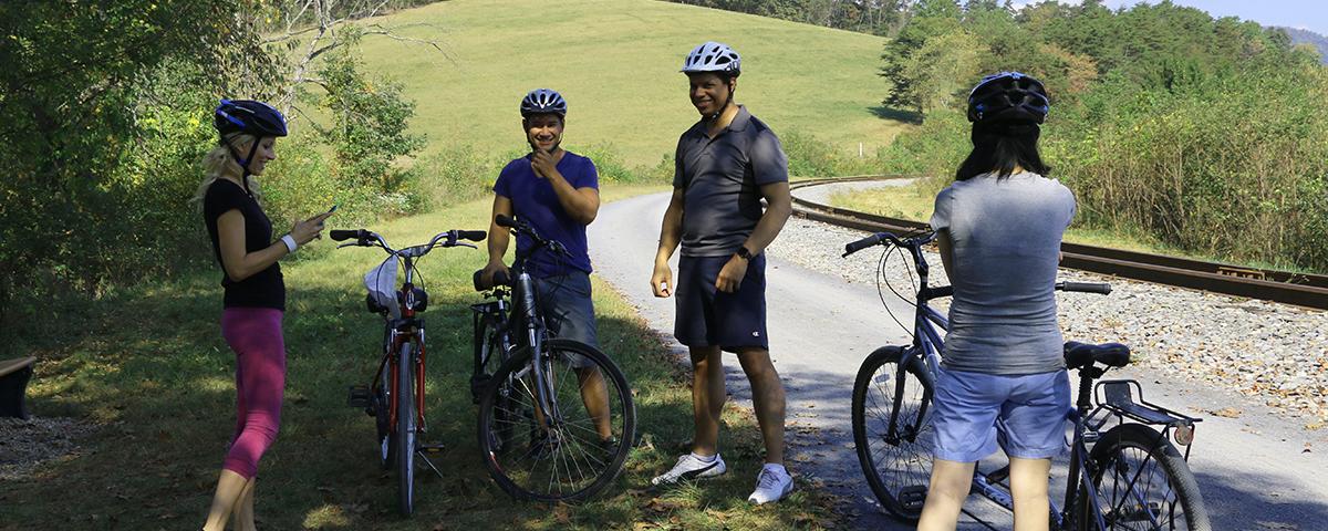 Bikers along GAP trail Bikers along GAP trail