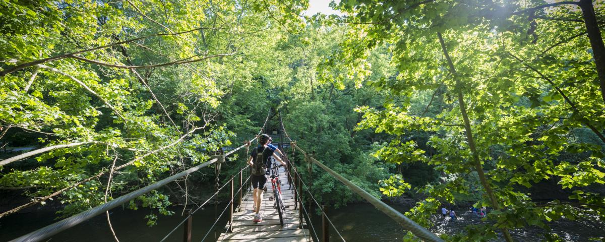 Biking the Bridge at Patapsco Valley State Park Central Maryland is filled with opportunities to get outdoors and enjoy biking, hiking and watersports.