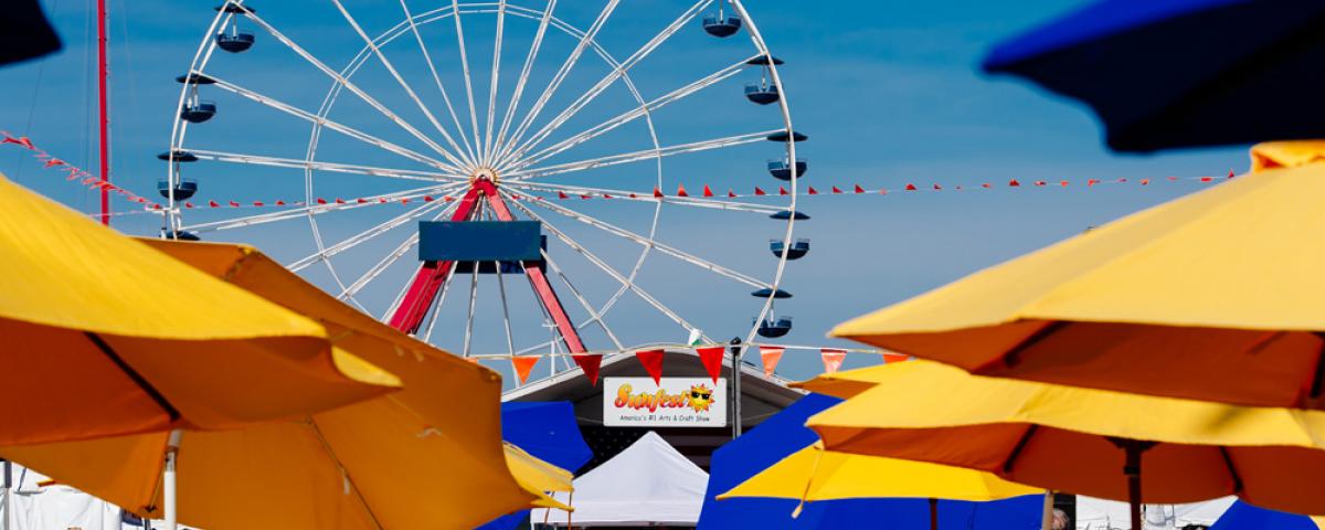 OC Sunfest tents and ferris wheel